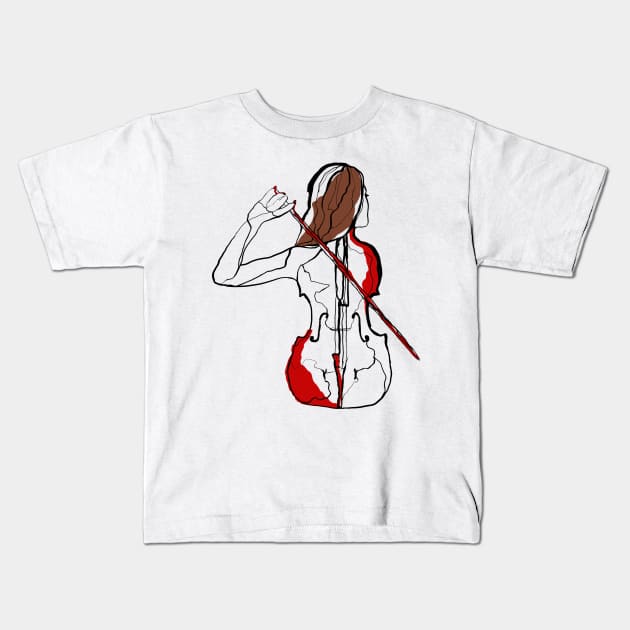 Single Line - Stringed Kids T-Shirt by MaxencePierrard